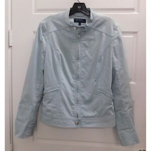 Escada Sport Blue Cotton Blend Zip‎ Jacket sz 40
